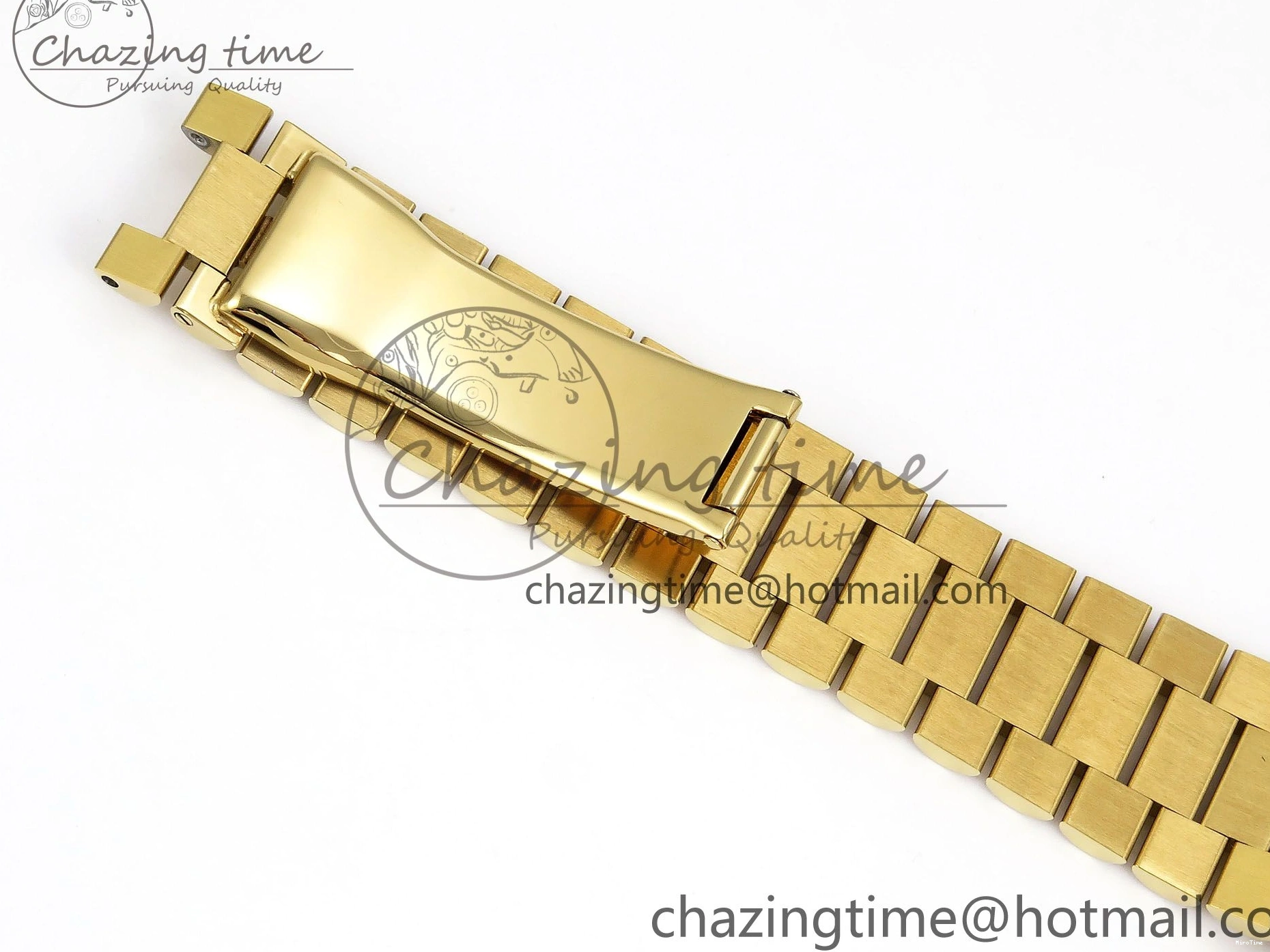 MiroTime 0408 Day Date 40 YG JDF Gain Weight 904L Steel White Roman Dial on President Bracelet VR3255 V Functional 1369